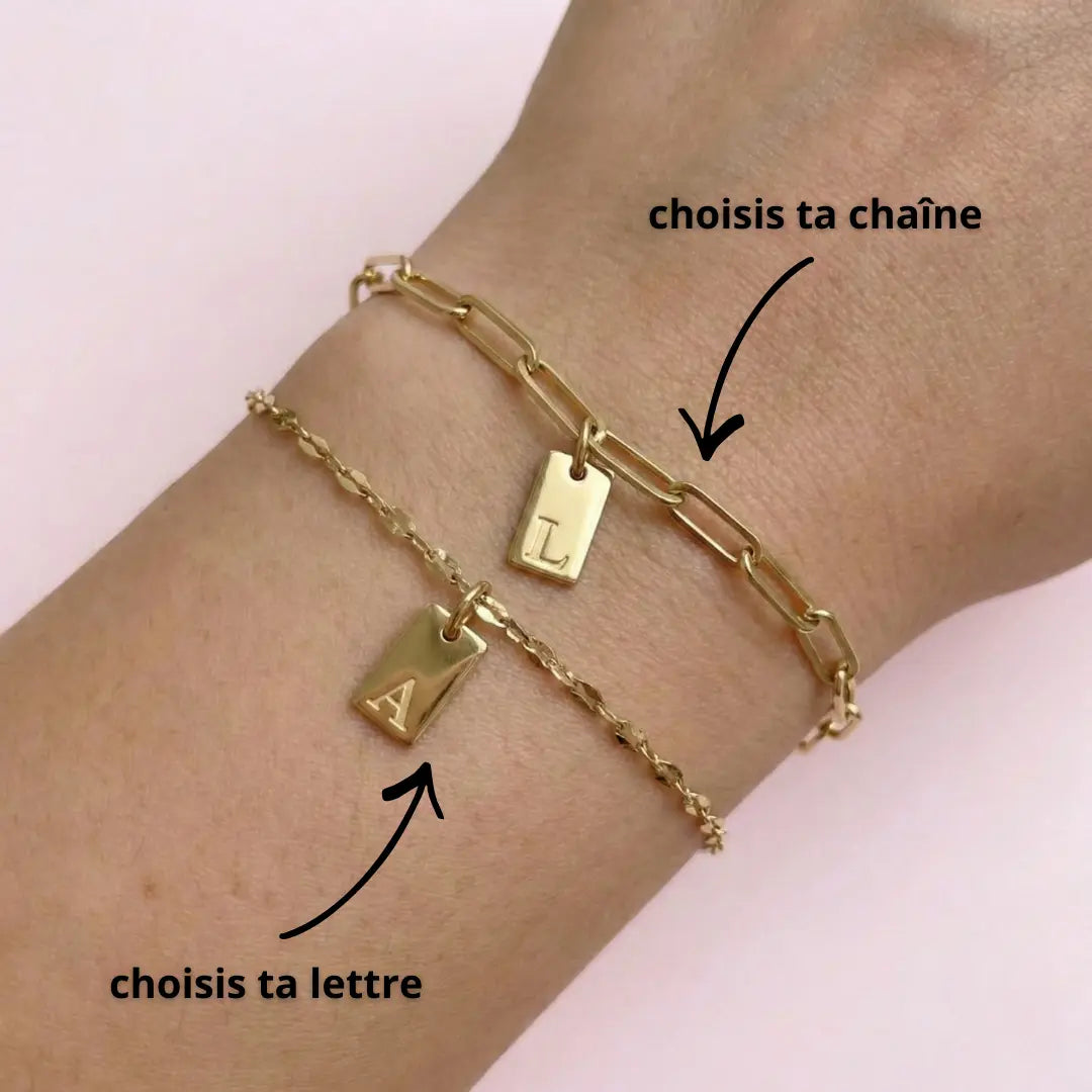 BRACELET PERSONNALISABLE INITIALE GRAVÉE