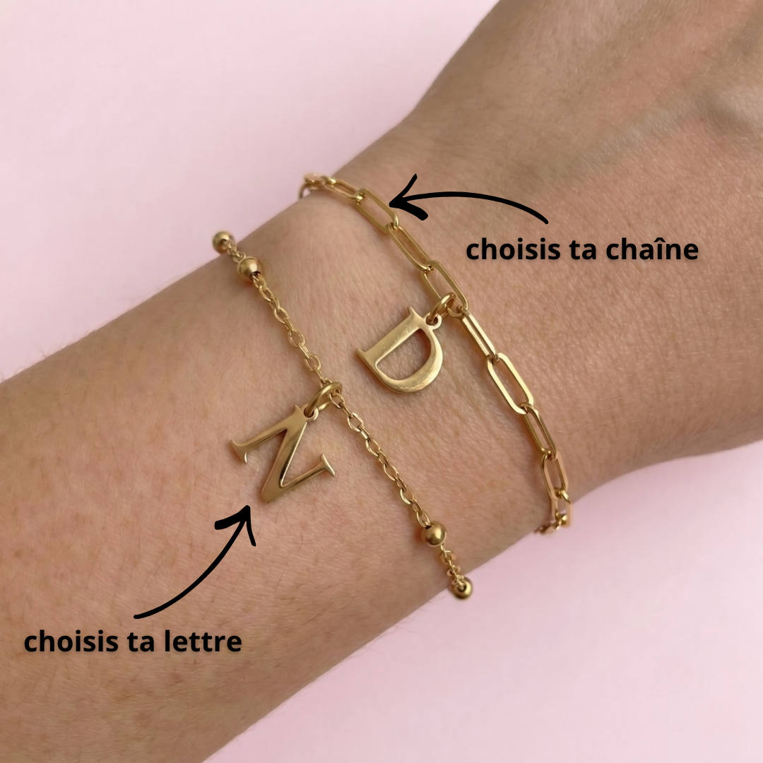 BRACELET PERSONNALISABLE INITIALE SCULPTÉE