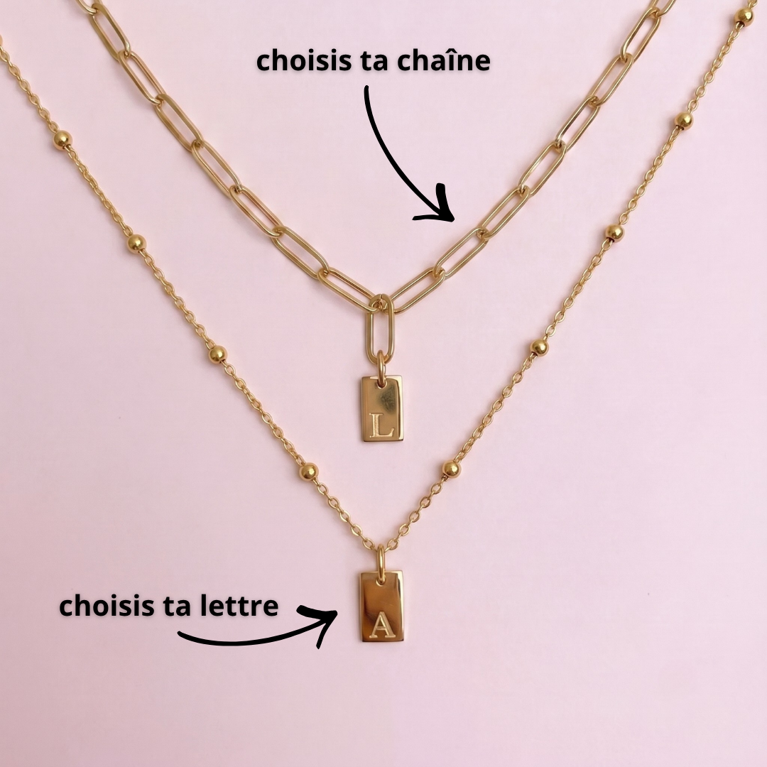 COLLIER PERSONNALISABLE INITIALE GRAVÉE