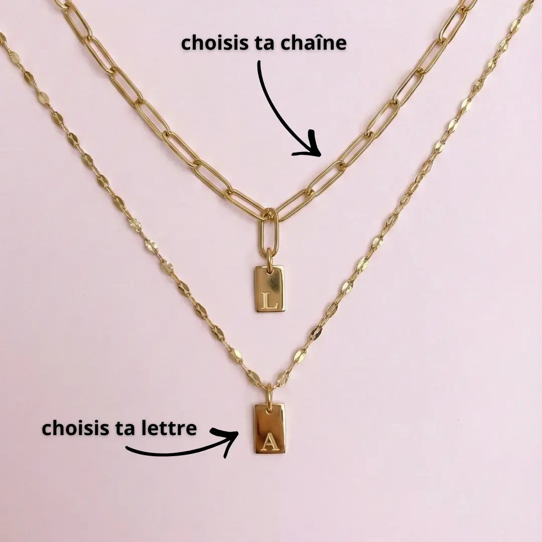 COLLIER PERSONNALISABLE INITIALE GRAVÉE