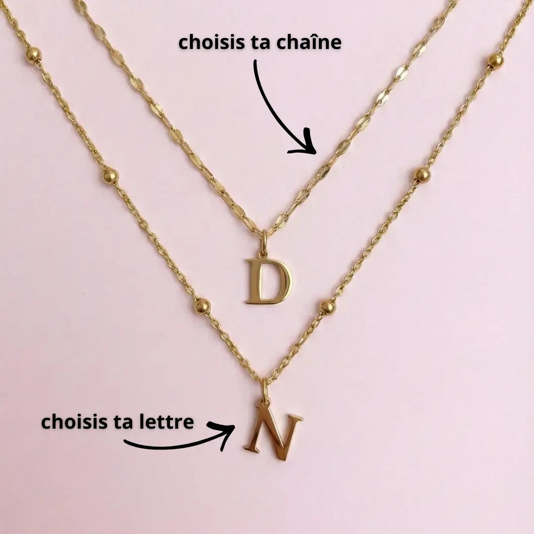COLLIER PERSONNALISABLE INITIALE SCULPTÉE
