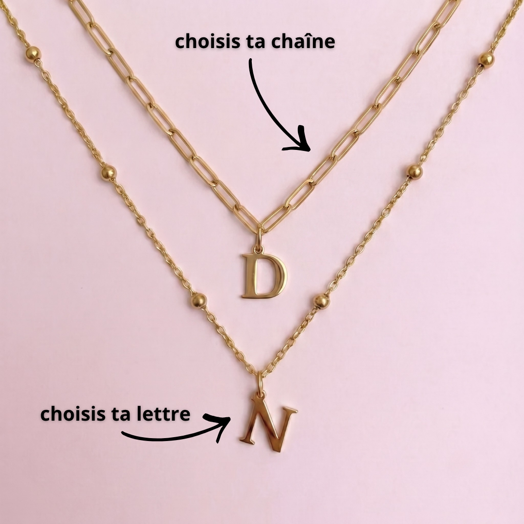 COLLIER PERSONNALISABLE INITIALE SCULPTÉE